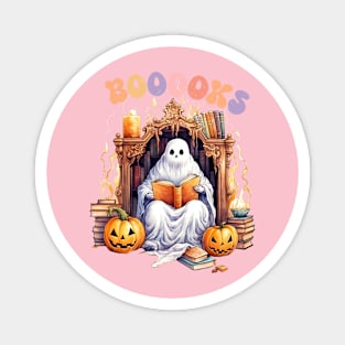 Funny Halloween Cute Ghost Book Reading School Teacher Magnet